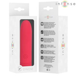 INTENSO - SYMONE VIBRADOR RECARGABLE POR USB, 8 VIBRACIONES, ROJO, 10 X 2,2 CM