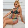 SUBBLIME - 952433 BODYSTOCKING DE REJILLA SIN MANGAS CON CUELLO ALTO ARCOIRIS TALLA ÚNICA