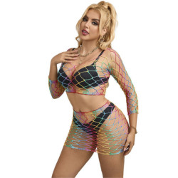 SUBBLIME - 952440 CONJUNTO DE 2 PIEZAS DE RED DE MANGA LARGA ARCOÍRIS TALLA ÚNICA
