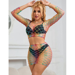 SUBBLIME - 952440 CONJUNTO DE 2 PIEZAS DE RED DE MANGA LARGA ARCOÍRIS TALLA ÚNICA
