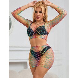 SUBBLIME - 952440 CONJUNTO DE 2 PIEZAS DE RED DE MANGA LARGA ARCOÍRIS TALLA ÚNICA