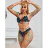SUBBLIME - 952440 CONJUNTO DE 2 PIEZAS DE RED DE MANGA LARGA ARCOÍRIS TALLA ÚNICA