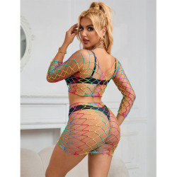 SUBBLIME - 952440 CONJUNTO DE 2 PIEZAS DE RED DE MANGA LARGA ARCOÍRIS TALLA ÚNICA