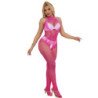 SUBBLIME - 952389 BODY SIN ENTREPIERNA DE RED Y ENCAJE CON CUELLO ALTO ROSA TALLA ÚNICA