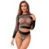 SUBBLIME - 952228 CONJUNTO DE 2 PIEZAS DE MANGA LARGA CON CALCETINES DE RED NEGRO TALLA ÚNICA