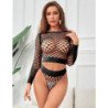 SUBBLIME - 952228 CONJUNTO DE 2 PIEZAS DE MANGA LARGA CON CALCETINES DE RED NEGRO TALLA ÚNICA