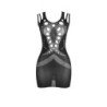 SUBBLIME - 952198 BODYSTOCKING DE REJILLA CON DIAMANTES BRILLANTES NEGRO TALLA ÚNICA