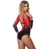 SUBBLIME - 952259 VESTIDO DE MANGA LARGA DE RED ELÁSTICA CON DEGRADADO ROJO Y NEGRO TALLA ÚNICA