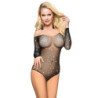 SUBBLIME - 952297 BODY DE RED BRILLANTE CON HOMBROS DESCUBIERTOS Y MANGA LARGA NEGRO TALLA ÚNICA