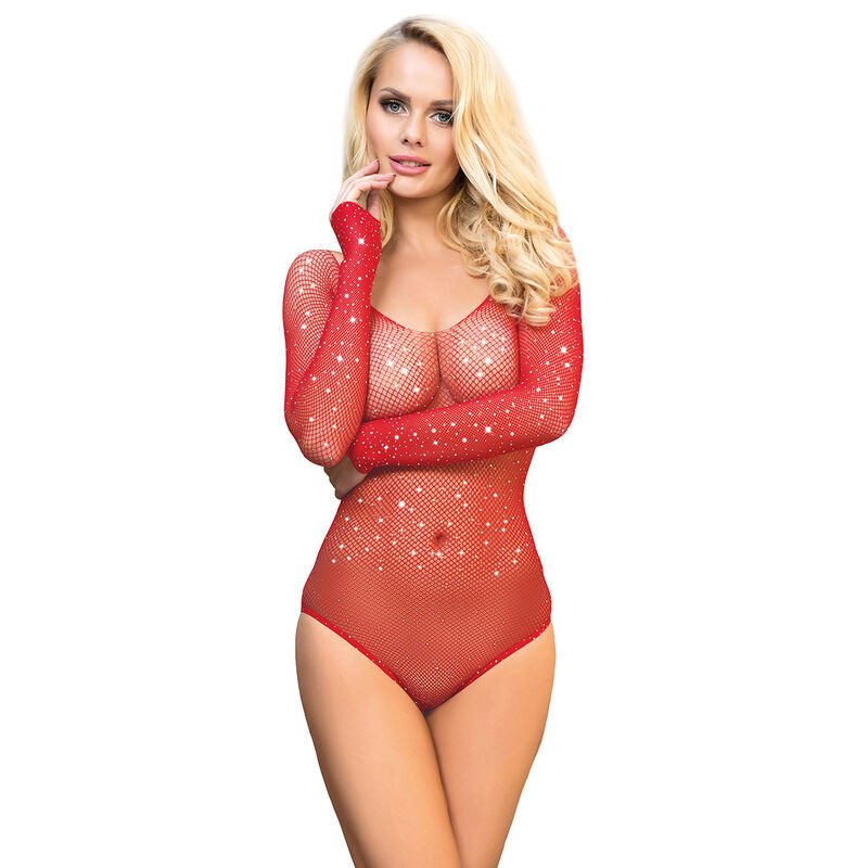 SUBBLIME - 952303 CHAQUETA BRILLANTE CON HOMBROS DESCUBIERTOS, MANGA LARGA, ROJA, TALLA ÚNICA