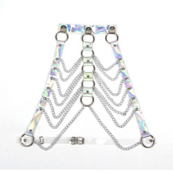 SUBBLIME - 953737 ARNÉS DE PECHO CON ANILLOS Y CADENAS PLATEADO TALLA ÚNICA