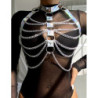 SUBBLIME - 953737 ARNÉS DE PECHO CON ANILLOS Y CADENAS PLATEADO TALLA ÚNICA