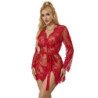 SUBBLIME - 953775 CAMISO DE ENCAJE + TANGA ROJO S/M