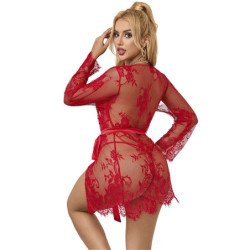 SUBBLIME - 953775 CAMISO DE ENCAJE + TANGA ROJO S/M