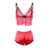 SUBBLIME - 953904 CAMISÓN DE SEDA Y ENCAJE + PANTIES ROJO L/XL