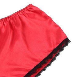 SUBBLIME - 953904 CAMISO DE SEDA Y ENCAJE + BRAGUITAS ROJO L/XL