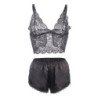 SUBBLIME - 953911 CAMISÓN DE SEDA Y ENCAJE + PANTIES NEGRO S/M