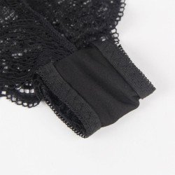 SUBBLIME - 953911 CAMISO DE SEDA Y ENCAJE + BRAGUITAS NEGRO S/M