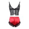 SUBBLIME - 953966 Camisón informal de seda + pantalones de encaje negro/rojo L/XL