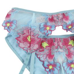 SUBBLIME - 954109 SUJETADOR + BRAGUITAS CON LIGUERO DISEÑO FLORAL AZUL S/M