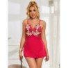 SUBBLIME - 954130 BABYDOLL CON DISEÑO FLORAL ROJO L/XL