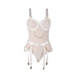 SUBBLIME - 954284 BODY CON CADENAS + LIGUERO BLANCO TALLA S/M