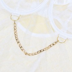 SUBBLIME - 954291 BODY CON CADENAS + LIGUERO BLANCO L/XL