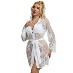 SUBBLIME - 954369 Camisón de manga larga con estampado floral, blanco, talla S/M