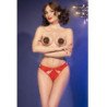 CHILIROSE - CR 4839 CONJUNTO NAVIDEÑO CUBREPEZONES + BRAGUITAS ROJO L/XL