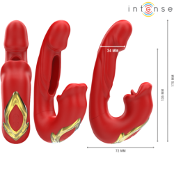 INTENSE - NATHY VIBRADOR DOBLE CON BOCA ESTIMULADORA MULTIFUNCIÓN ROJO