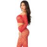 LEG AVENUE - TOP CORTO + MEDIAS ROJAS TALLA ÚNICA