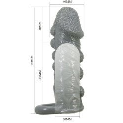 PRETTY LOVE - FUNDA REALISTA PARA EL AGRANDAMIENTO Y RETRASO DEL PENE, GRIS