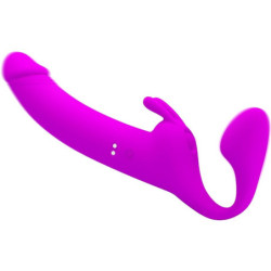 PRETTY LOVE - ZANINI STRAP-ON SIN TIRANTES 10 VIBRACIONES MORADO