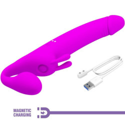 PRETTY LOVE - ZANINI STRAP-ON SIN TIRANTES 10 VIBRACIONES MORADO