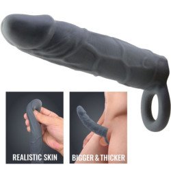 PRETTY LOVE - FUNDA DE PENE DE PIEL REALISTA GRIS OSCURO