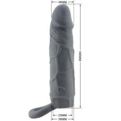 PRETTY LOVE - FUNDA DE PENE DE PIEL REALISTA GRIS OSCURO