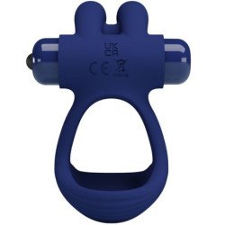 PRETTY LOVE - ANILLO VIBRATORIO DOBLE FRANCISCO AZUL CONEJO