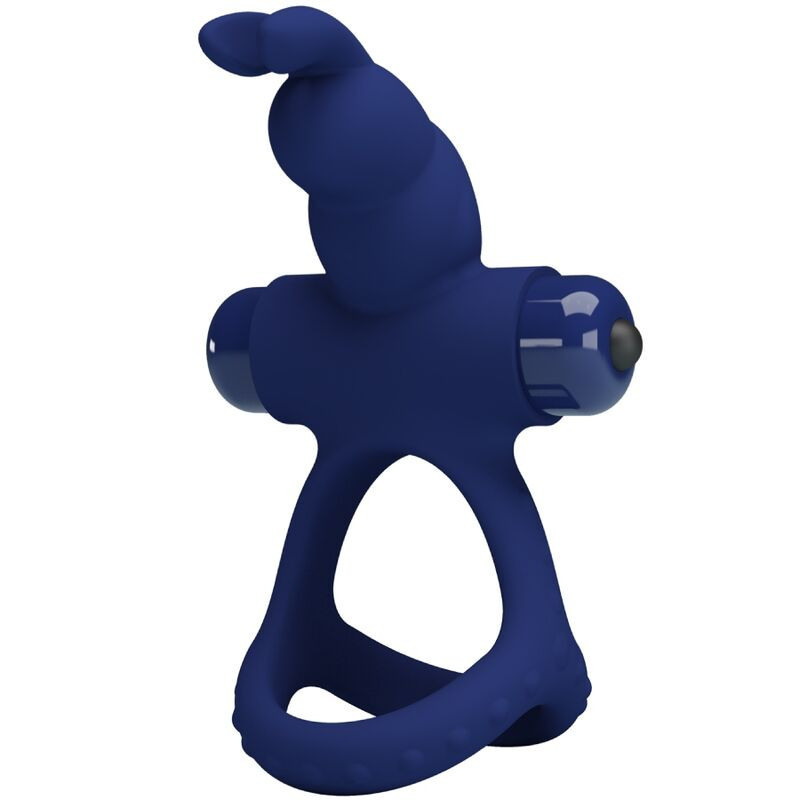 PRETTY LOVE - ANILLO VIBRATORIO DOBLE LUCHITO AZUL CONEJO