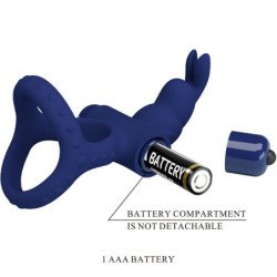 PRETTY LOVE - ANILLO VIBRATORIO DOBLE LUCHITO AZUL CONEJO