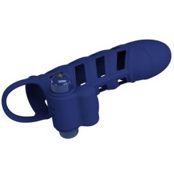 PRETTY LOVE - ANILLO VIBRADOR ALTAF CON FUNDA DE SILICONA AZUL