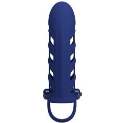 PRETTY LOVE - ANILLO VIBRADOR ALTAF CON FUNDA DE SILICONA AZUL
