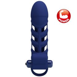 PRETTY LOVE - ANILLO VIBRADOR ALTAF CON FUNDA DE SILICONA AZUL