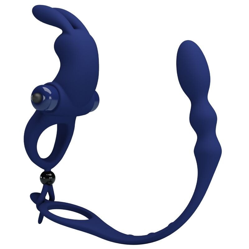 PRETTY LOVE - ANILLO VIBRADOR AYAD RABBIT CON TAPÓN AZUL