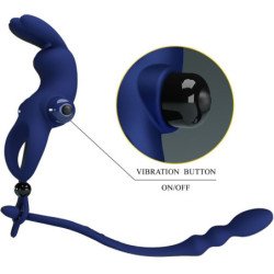 PRETTY LOVE - ANILLO VIBRADOR AYAD RABBIT CON TAPÓN AZUL