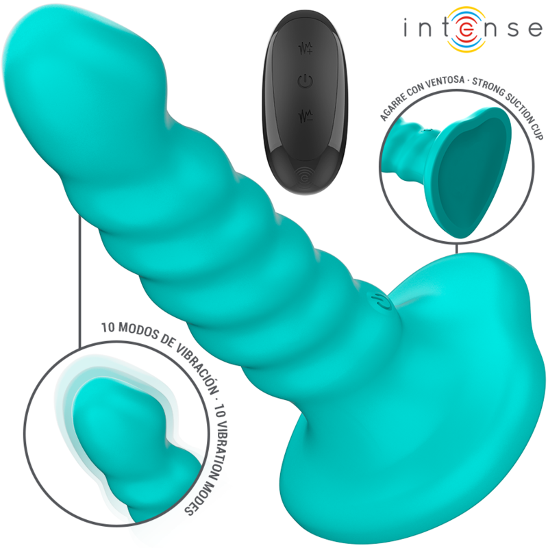 INTENSE - BUFFY VIBRADOR TALLA S DISEÑO EN ESPIRAL 10 VIBRACIONES AZUL CONTROL REMOTO