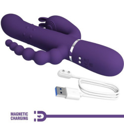 PRETTY LOVE - VIBRADOR TRIPLE MULTIFUNCIÓN CAMMY 4 EN 1 MORADO