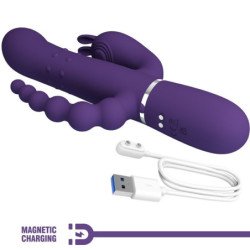 PRETTY LOVE - VIBRADOR TRIPLE MULTIFUNCIÓN CAMMY 4 EN 1 MORADO