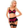 LIVCO CORSETTI FASHION - NAHIR LC 20214 SUJETADOR + BRAGUITA + LIGUERO TALLA S/M