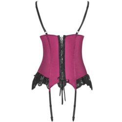 MODA LIVCO CORSETTI - AGRAFENA CF 90436 CORSÉ + TANGA BURDEOS S/M