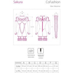 LIVCO CORSETTI FASHION - SAKURA CF 90357 MONO + GUANTES LARGOS + LIGUERO NEGRO L/XL